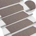 vidaXL Stufenmatten 15 Stk. 65x21x4 cm Dunkelbeige Rechteckiger Rand