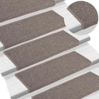 vidaXL Stufenmatten 15 Stk. 65x21x4 cm Dunkelbeige Rechteckiger Rand