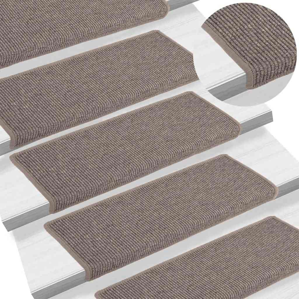 vidaXL Stufenmatten 15 Stk. 65x21x4 cm Dunkelbeige Rechteckiger Rand