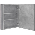 vidaXL LED-Bad-Spiegelschrank Betongrau 50x14x60 cm