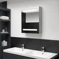 vidaXL LED-Bad-Spiegelschrank Betongrau 50x14x60 cm