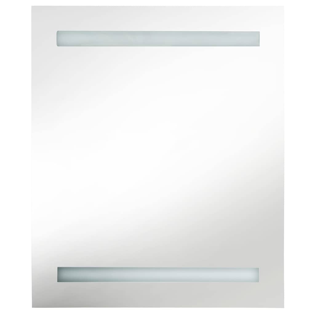 vidaXL LED-Bad-Spiegelschrank Schwarz 50x14x60 cm