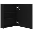 vidaXL LED-Bad-Spiegelschrank Schwarz 50x14x60 cm