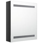 vidaXL LED-Bad-Spiegelschrank Glänzendes Schwarz 50x14x60 cm