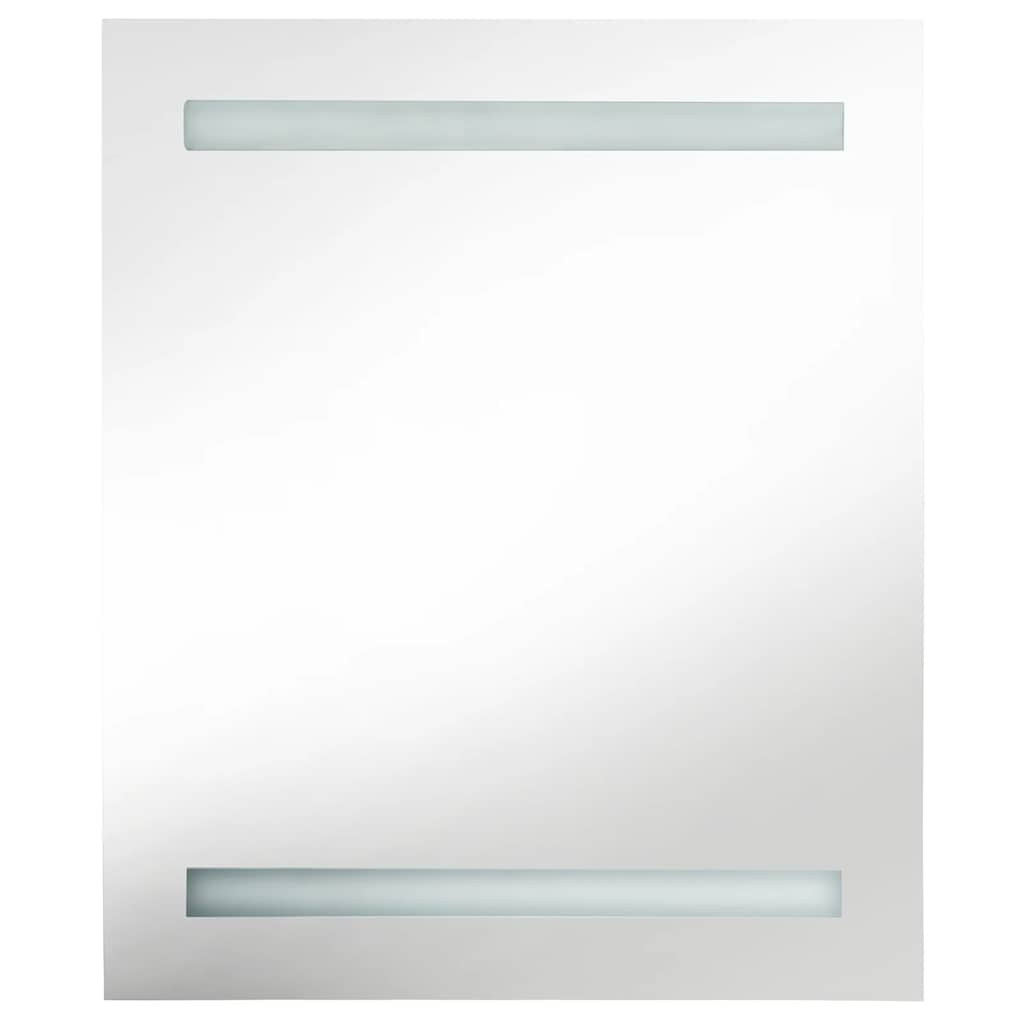 vidaXL LED-Spiegelschrank fürs Bad Glänzend Grau 50x14x60 cm