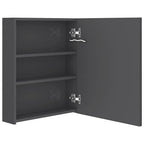 vidaXL LED-Spiegelschrank fürs Bad Glänzend Grau 50x14x60 cm