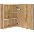 vidaXL LED-Bad-Spiegelschrank Eichen-Optik 50x14x60 cm