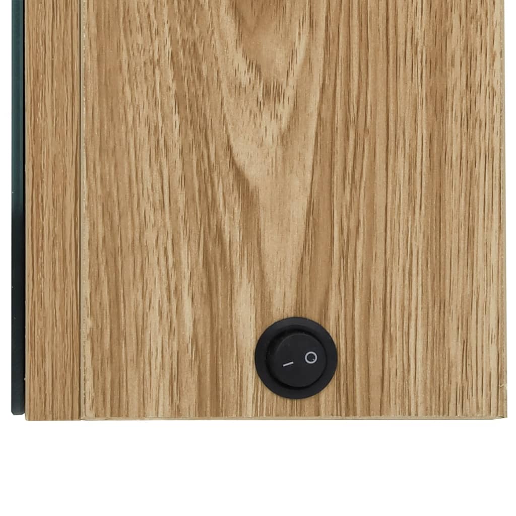 vidaXL LED-Bad-Spiegelschrank Eichen-Optik 50x14x60 cm