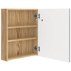vidaXL LED-Bad-Spiegelschrank Weiß und Eichen-Optik 50x14x60 cm