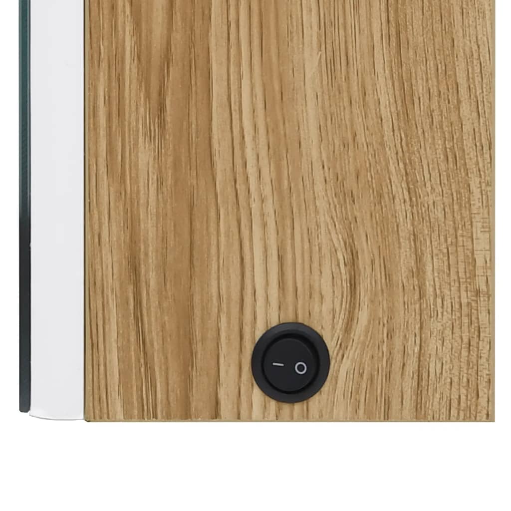 vidaXL LED-Bad-Spiegelschrank Weiß und Eichen-Optik 50x14x60 cm