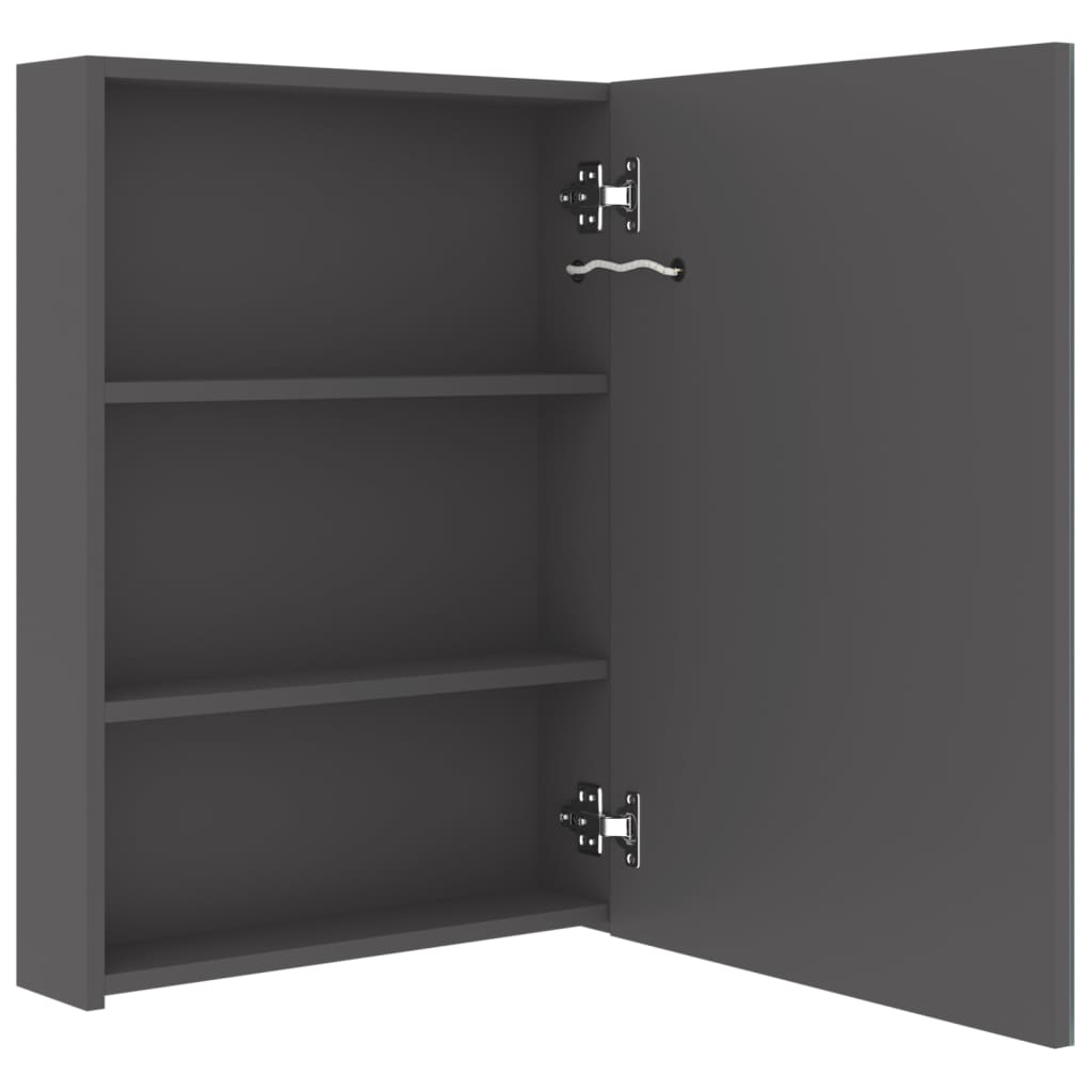 vidaXL LED-Spiegelschrank fürs Bad Grau 50x13x70 cm