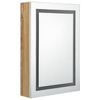 vidaXL LED-Spiegelschrank fürs Bad Weiß und Eichen-Optik 50x13x70 cm