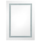 vidaXL LED-Spiegelschrank fürs Bad Weiß und Eichen-Optik 50x13x70 cm