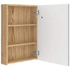 vidaXL LED-Spiegelschrank fürs Bad Weiß und Eichen-Optik 50x13x70 cm