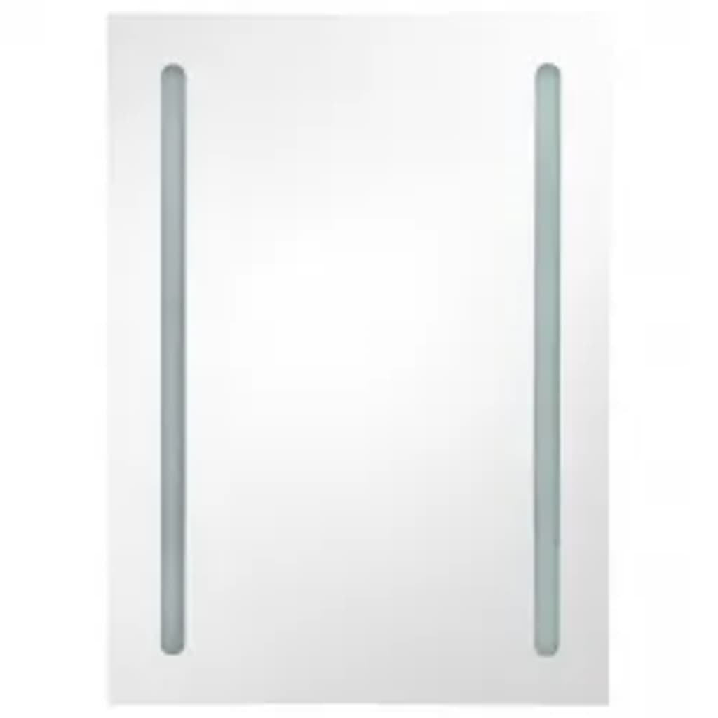 vidaXL LED-Spiegelschrank fürs Bad Betongrau 50x13x70 cm