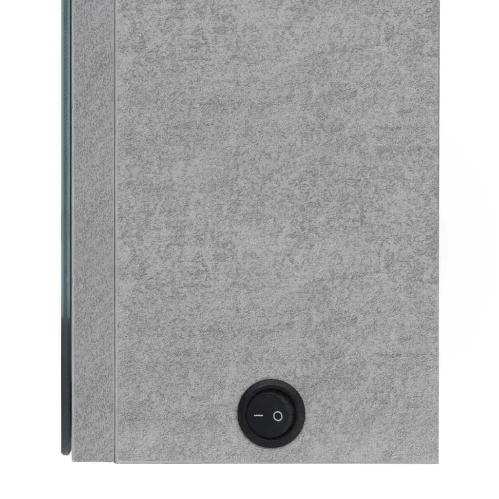 vidaXL LED-Spiegelschrank fürs Bad Betongrau 50x13x70 cm