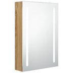 vidaXL LED-Bad-Spiegelschrank Eichenoptik 50x13x70 cm