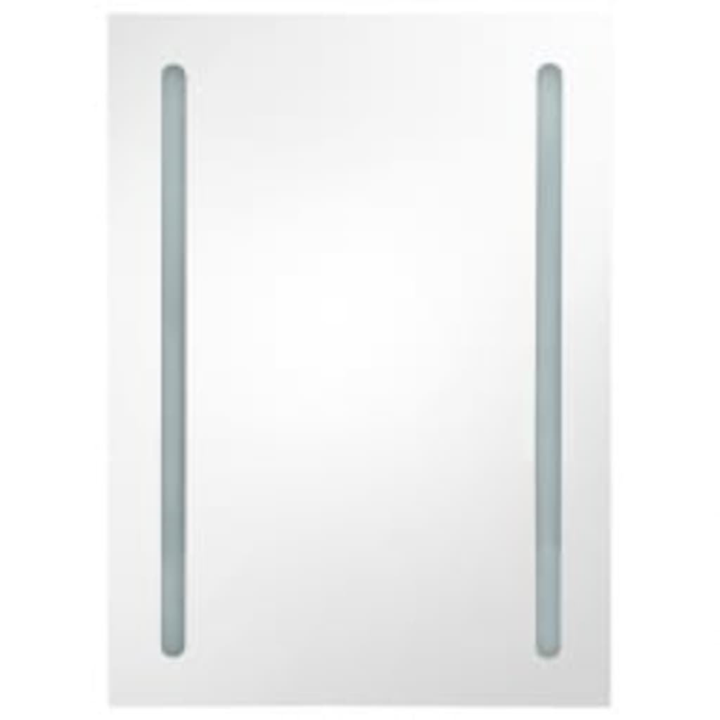 vidaXL LED-Bad-Spiegelschrank Eichenoptik 50x13x70 cm