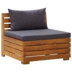 vidaXL 2-tlg. Garten-Lounge-Set mit Kissen Massivholz Akazie