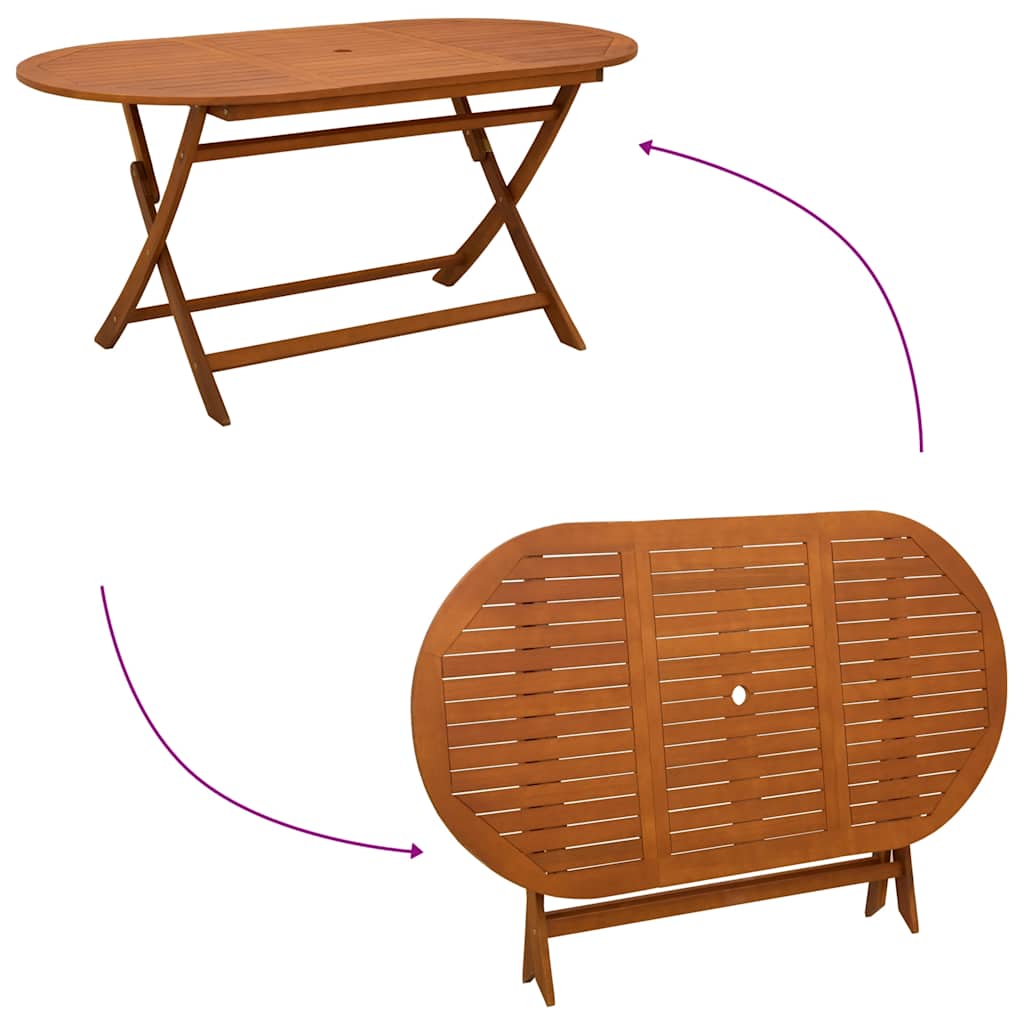 vidaXL Klappbarer Gartentisch 160x85x75 cm Massivholz Eukalyptus