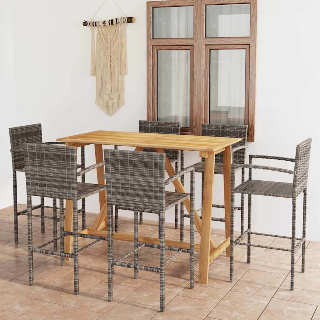 vidaXL 7-tlg. Gartenbar-Set Braun