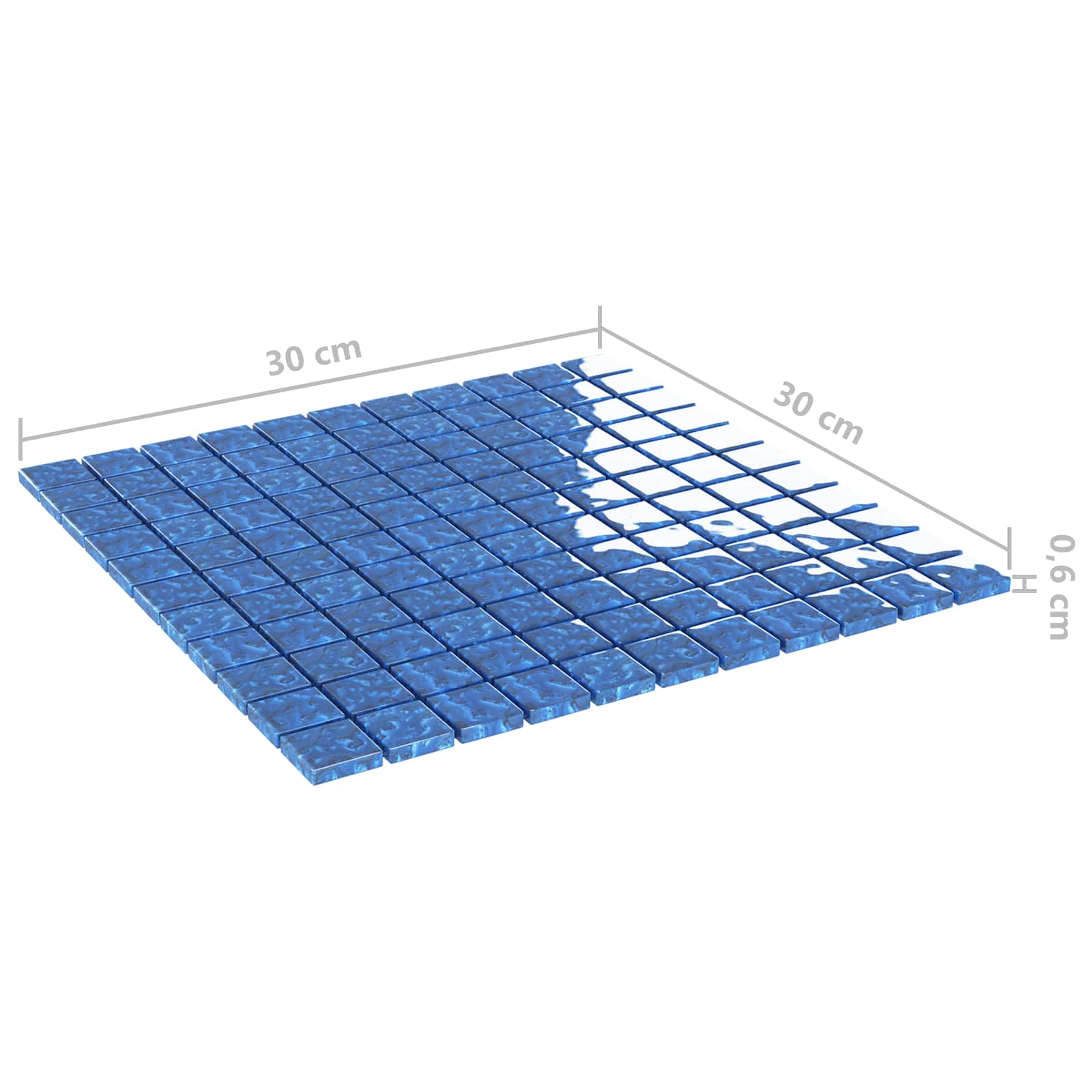 vidaXL Mosaikfliese 11 pcs Blau 50 x 50 cm Glas