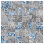 vidaXL Mosaikfliese 22 pcs Grau und Blau 50 x 50 cm Glas