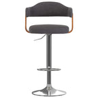 vidaXL 2 Stk. Barhocker Bugholz und Stoff Dunkelgrau