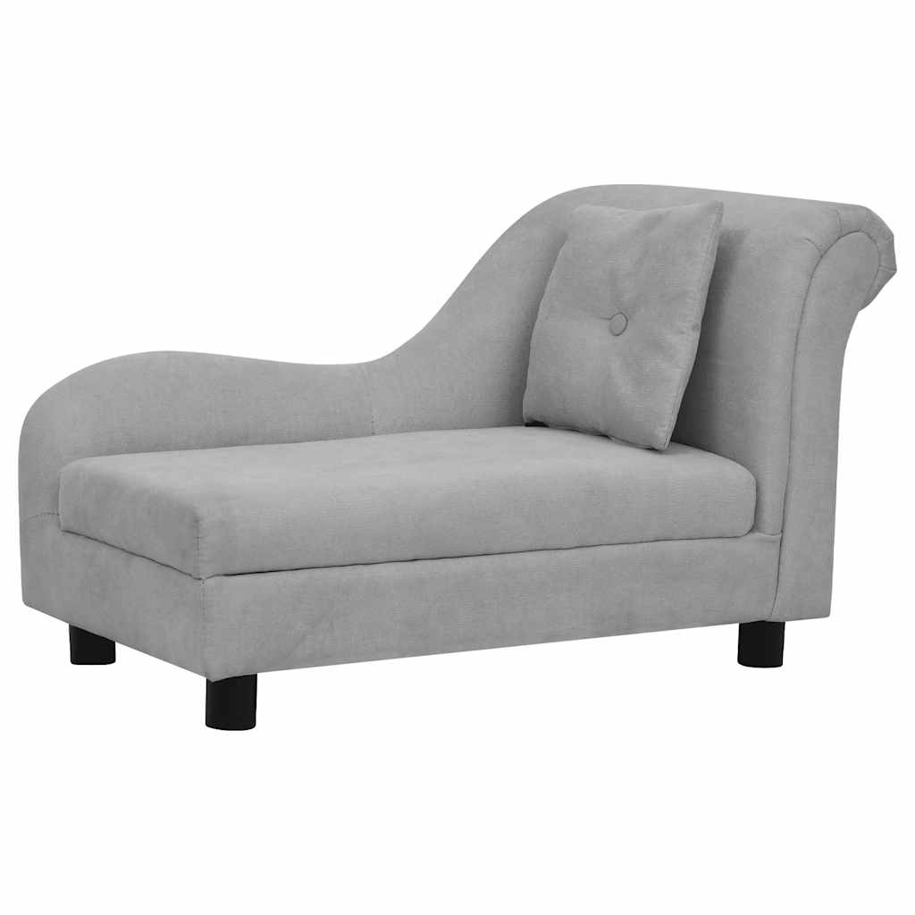 vidaXL Hundesofa mit Kissen Grau 83x44x44 cm Plüsch
