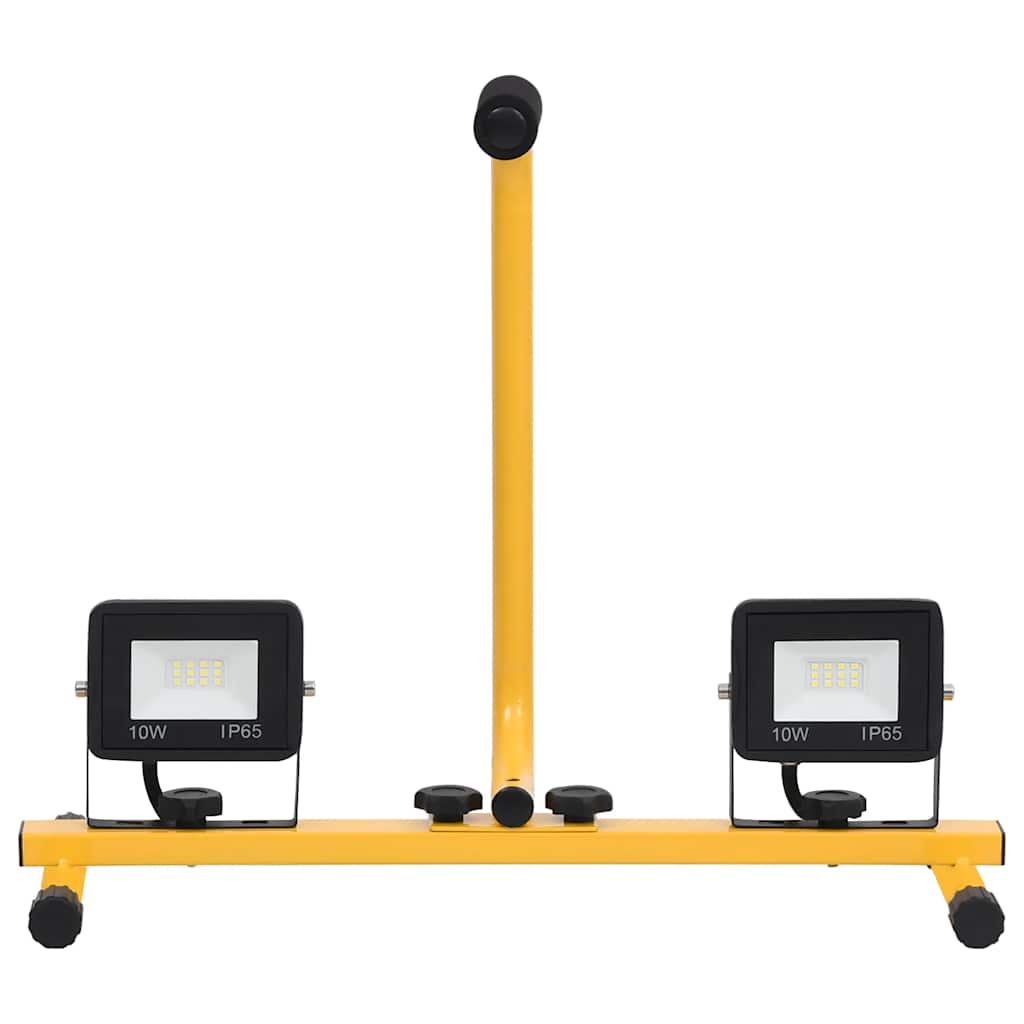 vidaXL LED-Fluter mit Handgriff 2x10 W Warmweiß