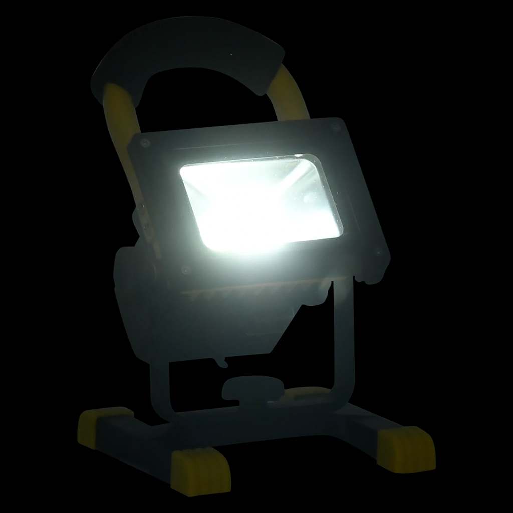 vidaXL LED-Strahler Wiederaufladbar mit Handgriff 30W Kaltweiß