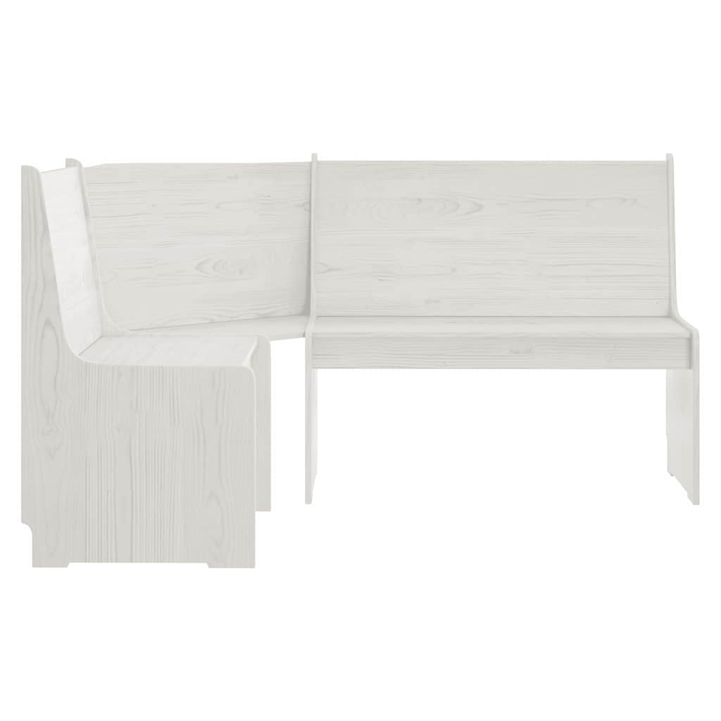 vidaXL Eckbank REINE 151 cm Weiß Massivholz Kiefer