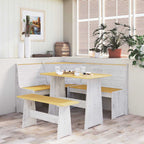 vidaXL Eckbank REINE 151 cm Honigbraun und Weiß Massivholz Kiefer