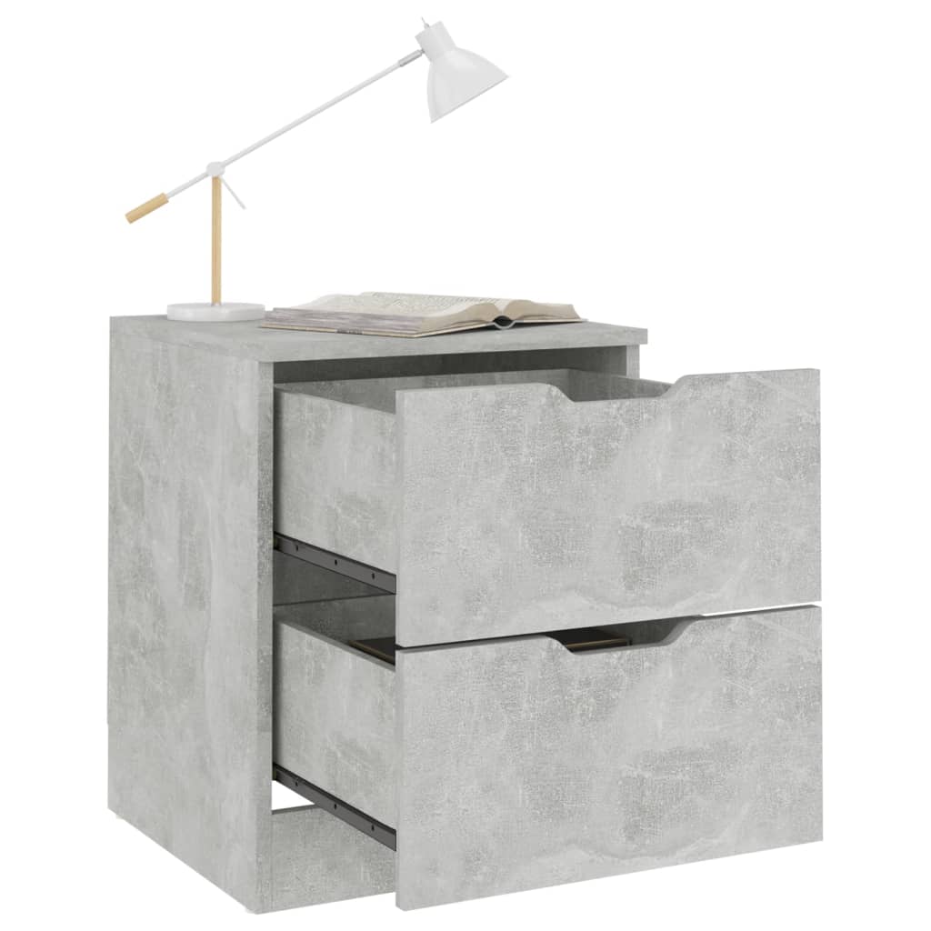 vidaXL Nachttisch Betongrau 40x40x50 cm Spanplatte