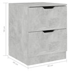 vidaXL Nachttisch Betongrau 40x40x50 cm Spanplatte