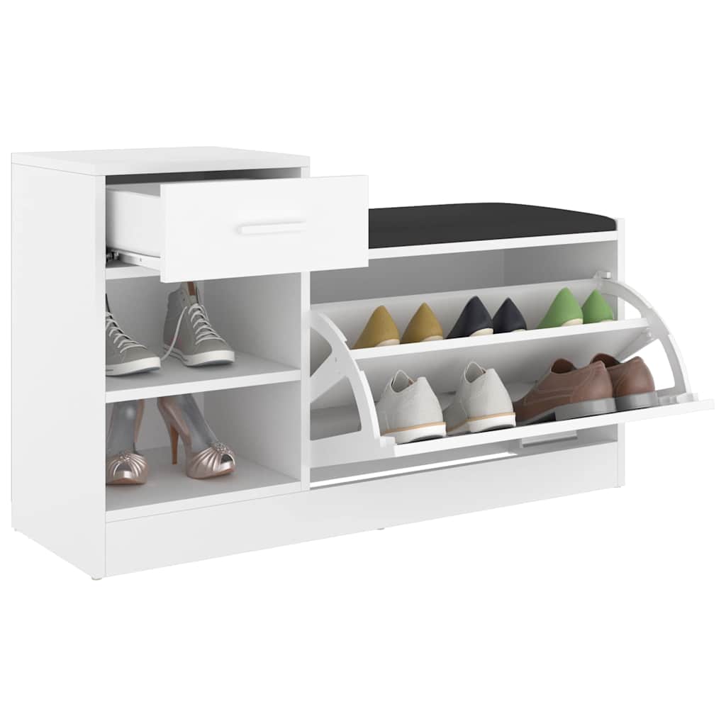 vidaXL Schuhbank Weiß 94,5x31x57 cm Holzwerkstoff