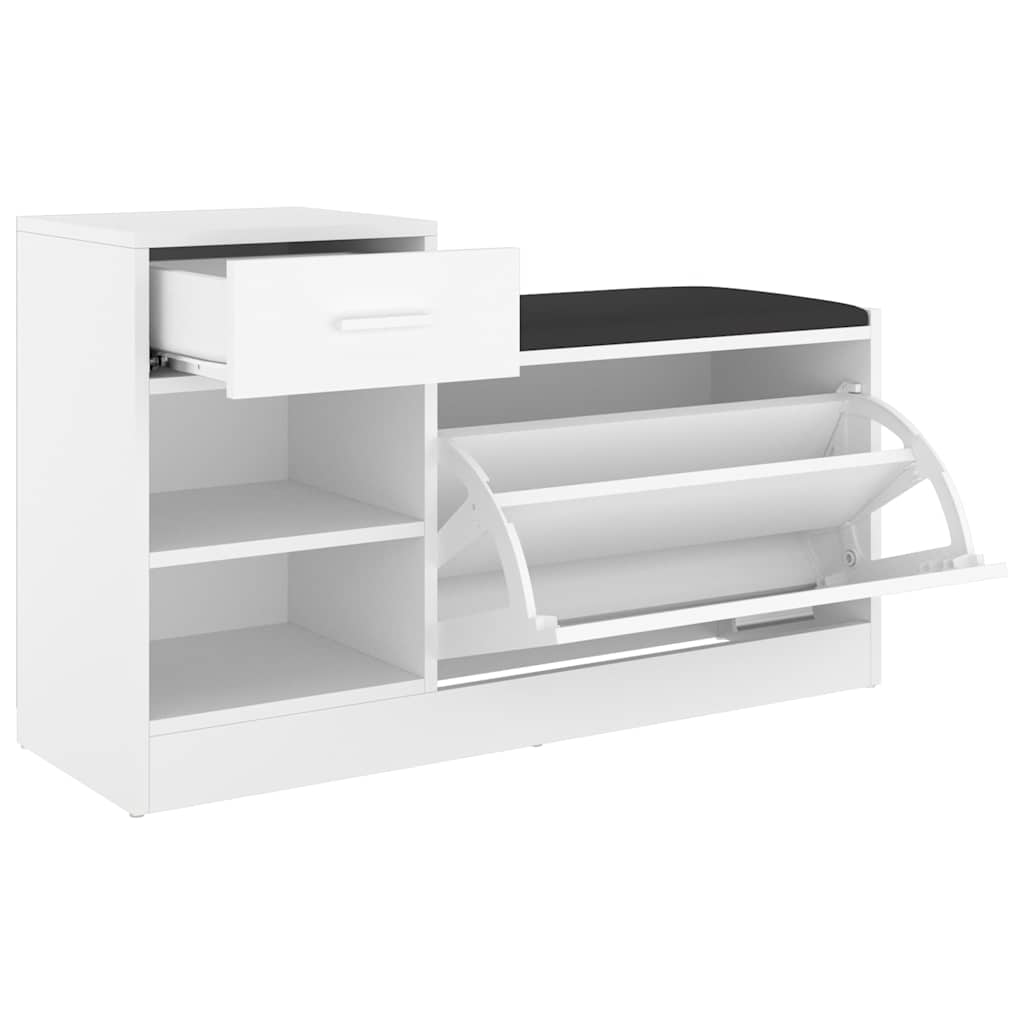 vidaXL Schuhbank Weiß 94,5x31x57 cm Holzwerkstoff