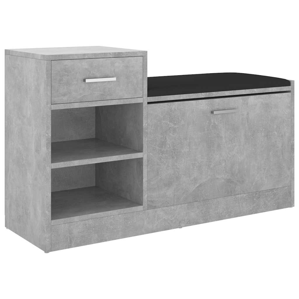 vidaXL Schuhbank Betongrau 94,5x31x57 cm Holzwerkstoff
