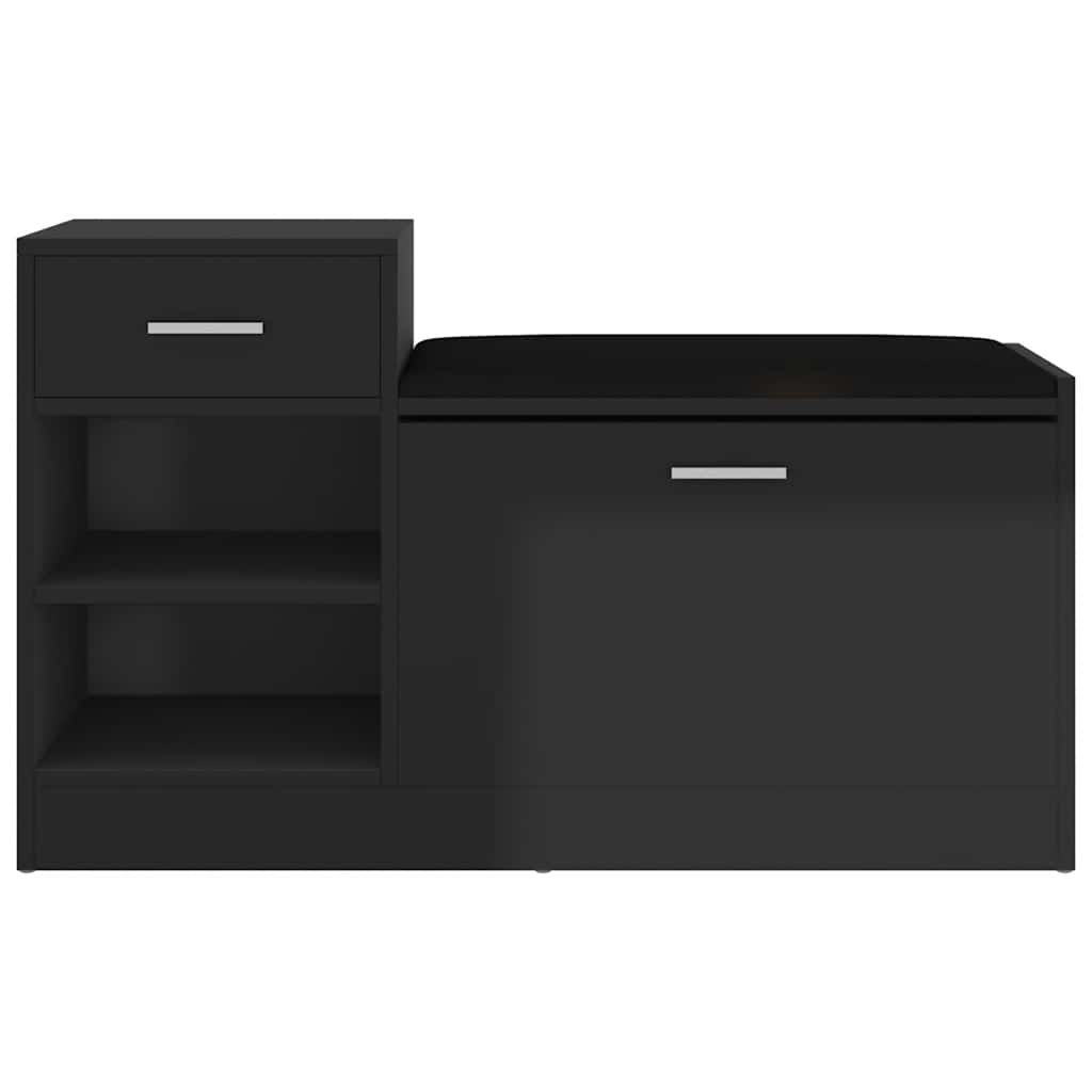 vidaXL Schuhbank Hochglanz-Schwarz 94,5x31x57 cm Holzwerkstoff