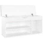 vidaXL Schuhbank mit Kissen Weiß 104x30x49 cm Holzwerkstoff