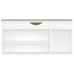 vidaXL Schuhbank mit Kissen Weiß 104x30x49 cm Holzwerkstoff