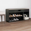 vidaXL Schuhbank mit Kissen Weiß 104x30x49 cm Holzwerkstoff