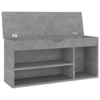 vidaXL Schuhbank mit Kissen Betongrau 104x30x49 cm Holzwerkstoff