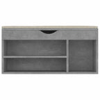vidaXL Schuhbank mit Kissen Betongrau 104x30x49 cm Holzwerkstoff