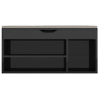 vidaXL Schuhbank mit Kissen Hochglanz-Schwarz 104x30x49cm