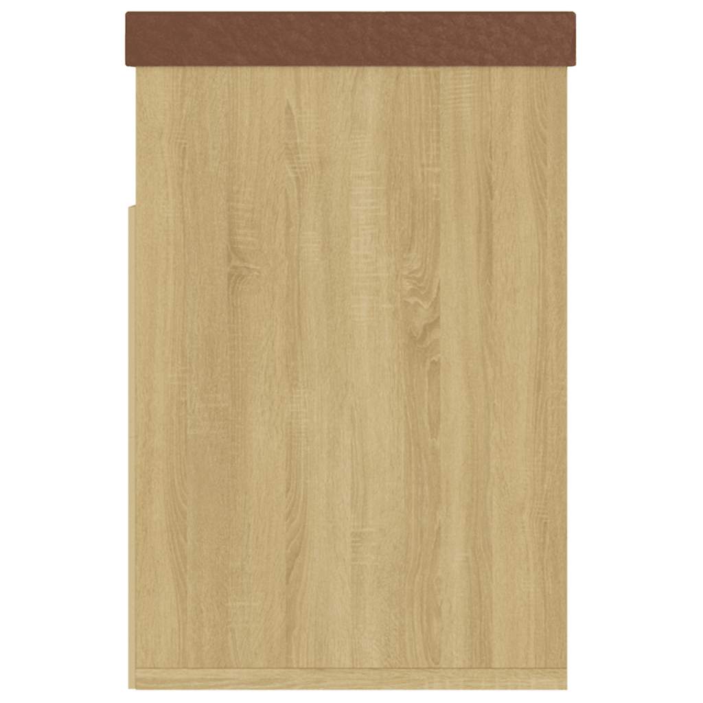 vidaXL Schuhbank mit Kissen Sonoma-Eiche 80x30x47 cm Holzwerkstoff