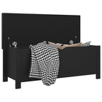 vidaXL Sitzbank mit Stauraum Kissen Schwarz 105x40x45cm Holzwerkstoff
