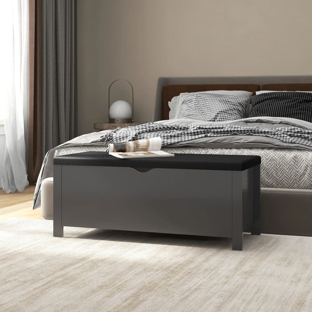 vidaXL Sitzbank mit Stauraum und Kissen Weiß 105x40x45cm Holzwerkstoff