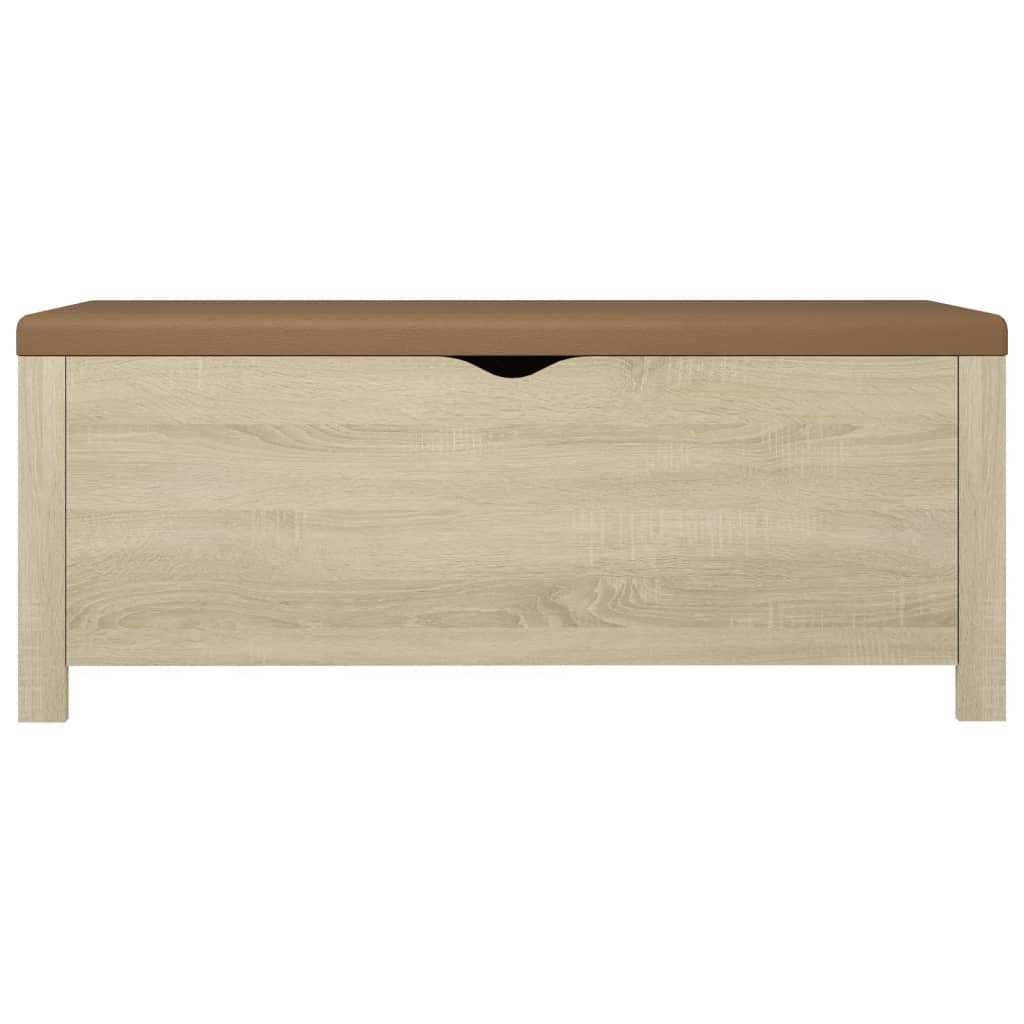 vidaXL Sitzbank mit Stauraum und Kissen Sonoma-Eiche 105x40x45 cm
