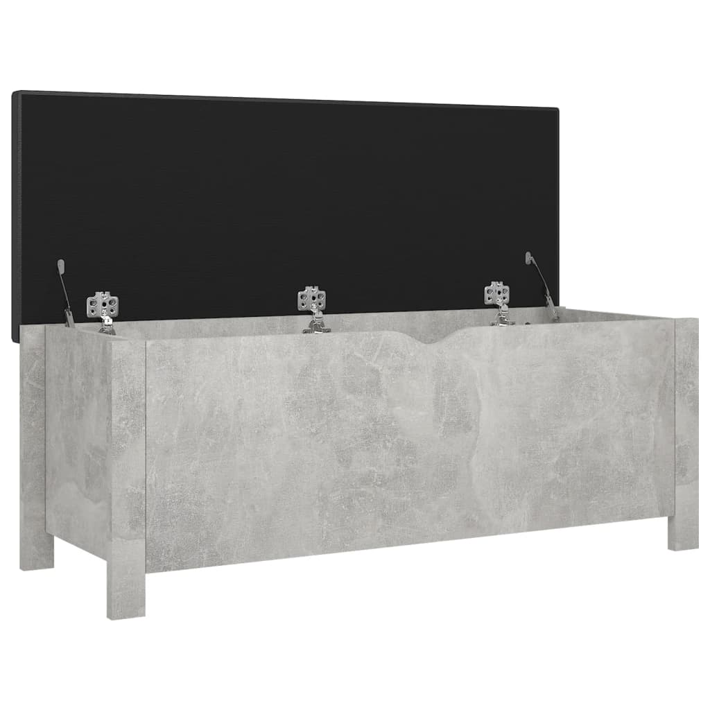 vidaXL Sitzbank mit Stauraum und Kissen Betongrau 105x40x45cm